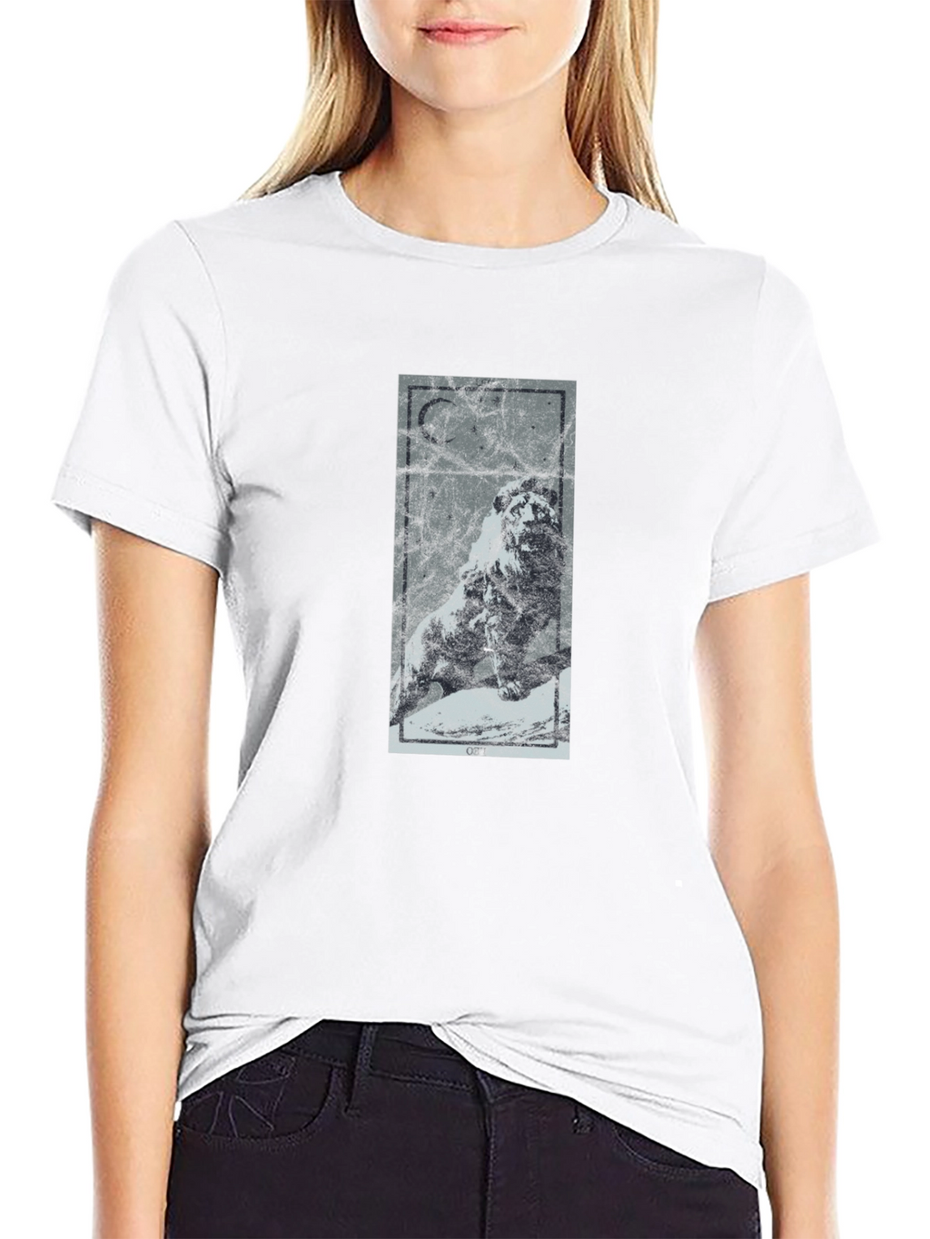 Lion Moon Graphic Tee - Mens Black T-Shirt