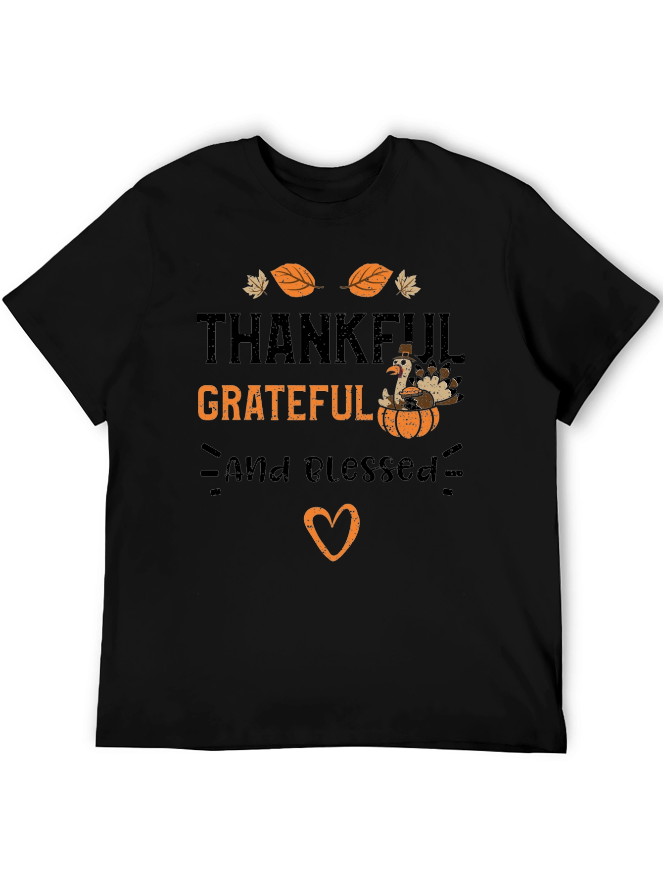 Thankful Grateful & Blessed Turkey T-Shirt