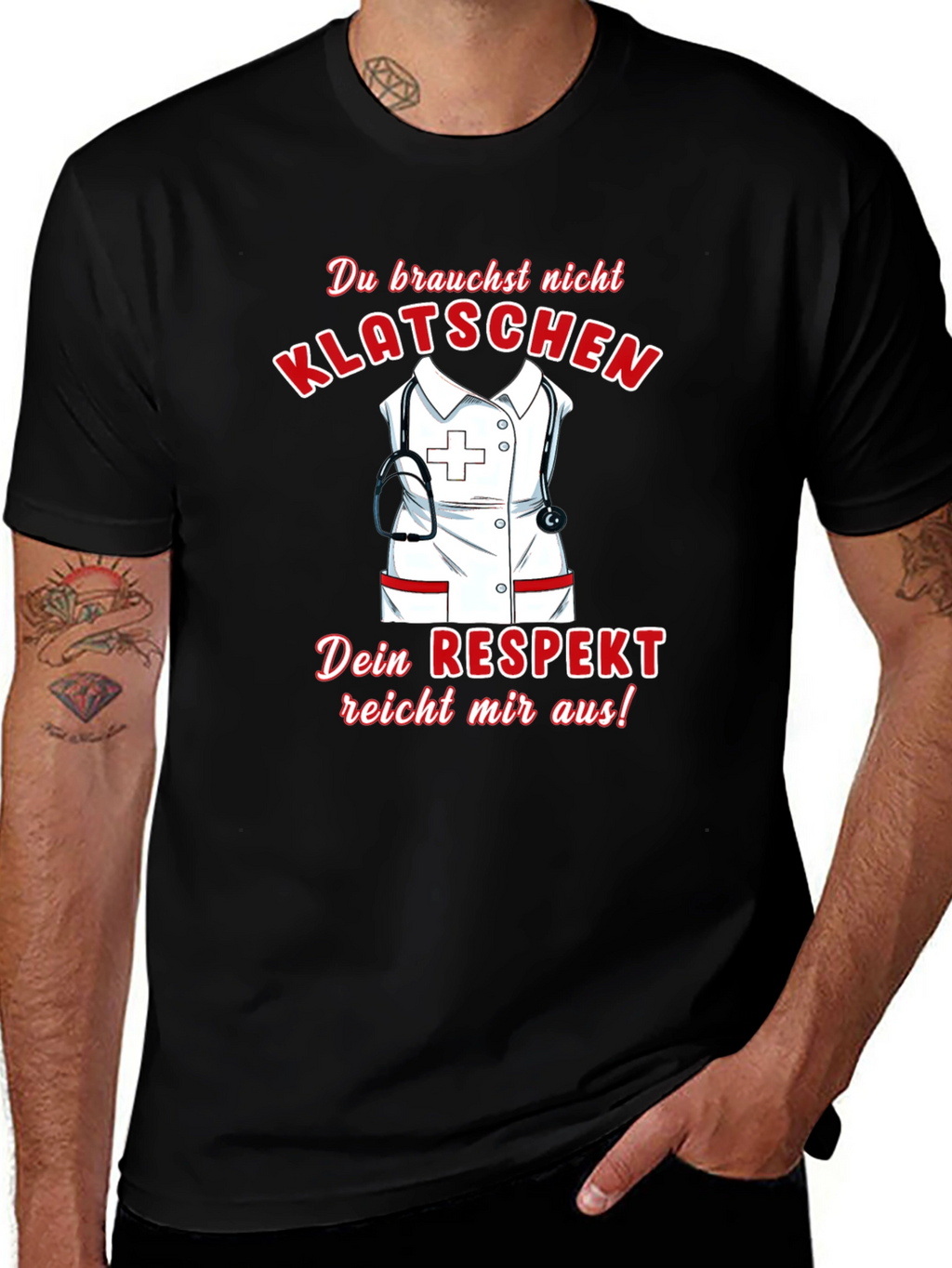 Respect Nurse T-Shirt - Black Cotton Tee