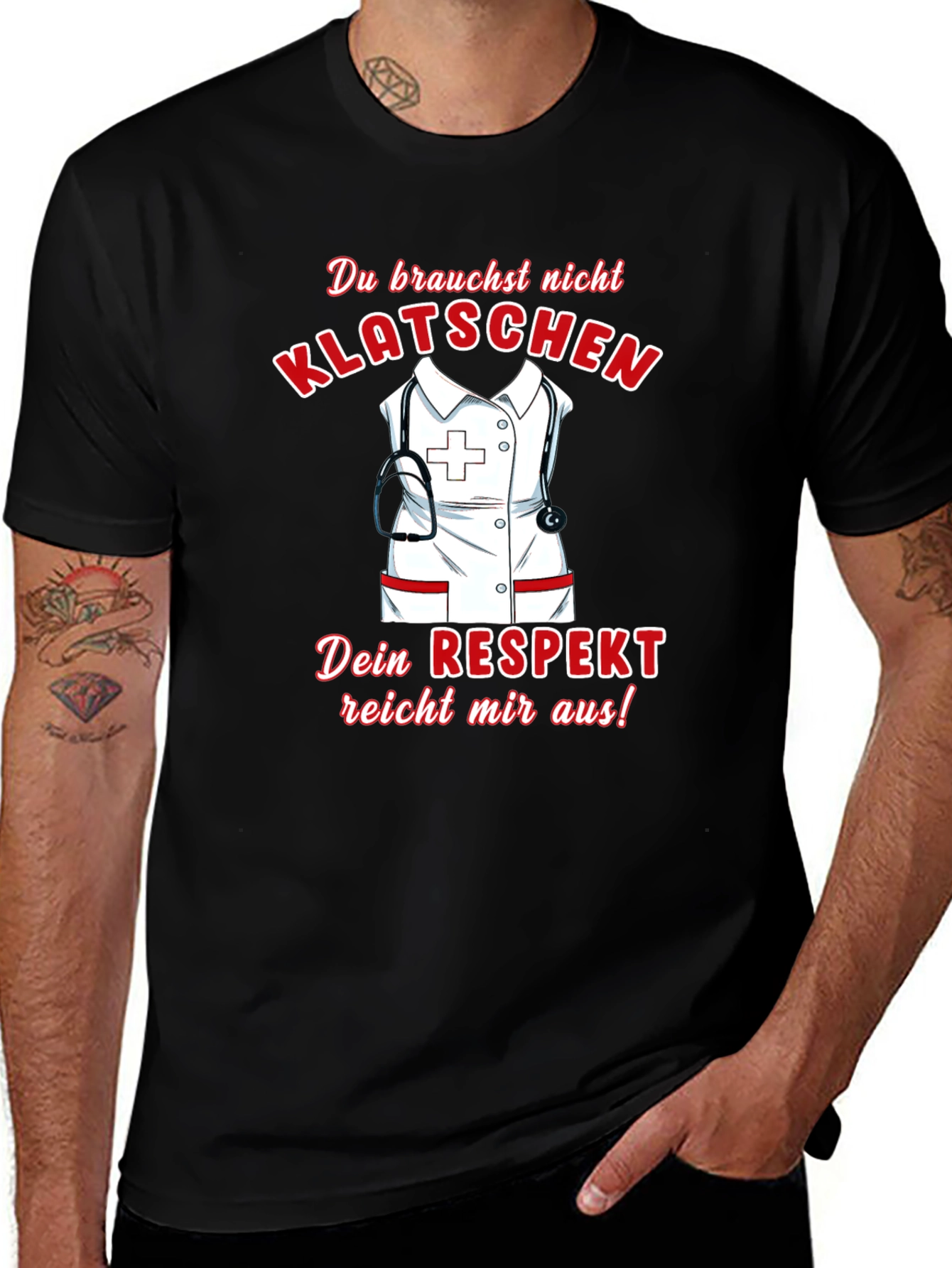 Respect Nurse T-Shirt - Black Cotton Tee