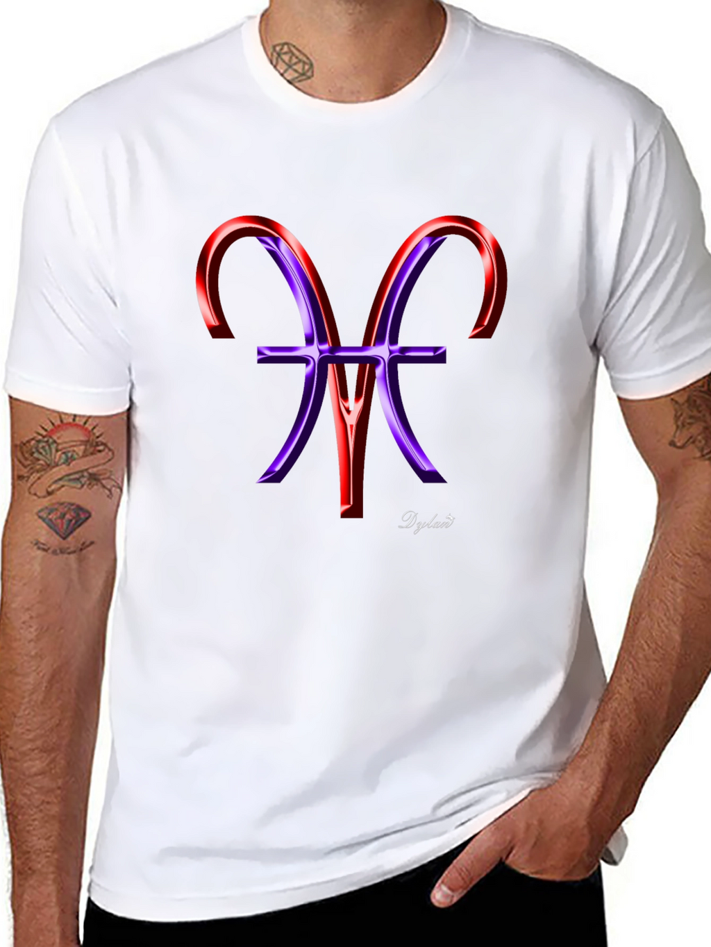 Stylish Black Tee with Artistic Zodiac Graphic