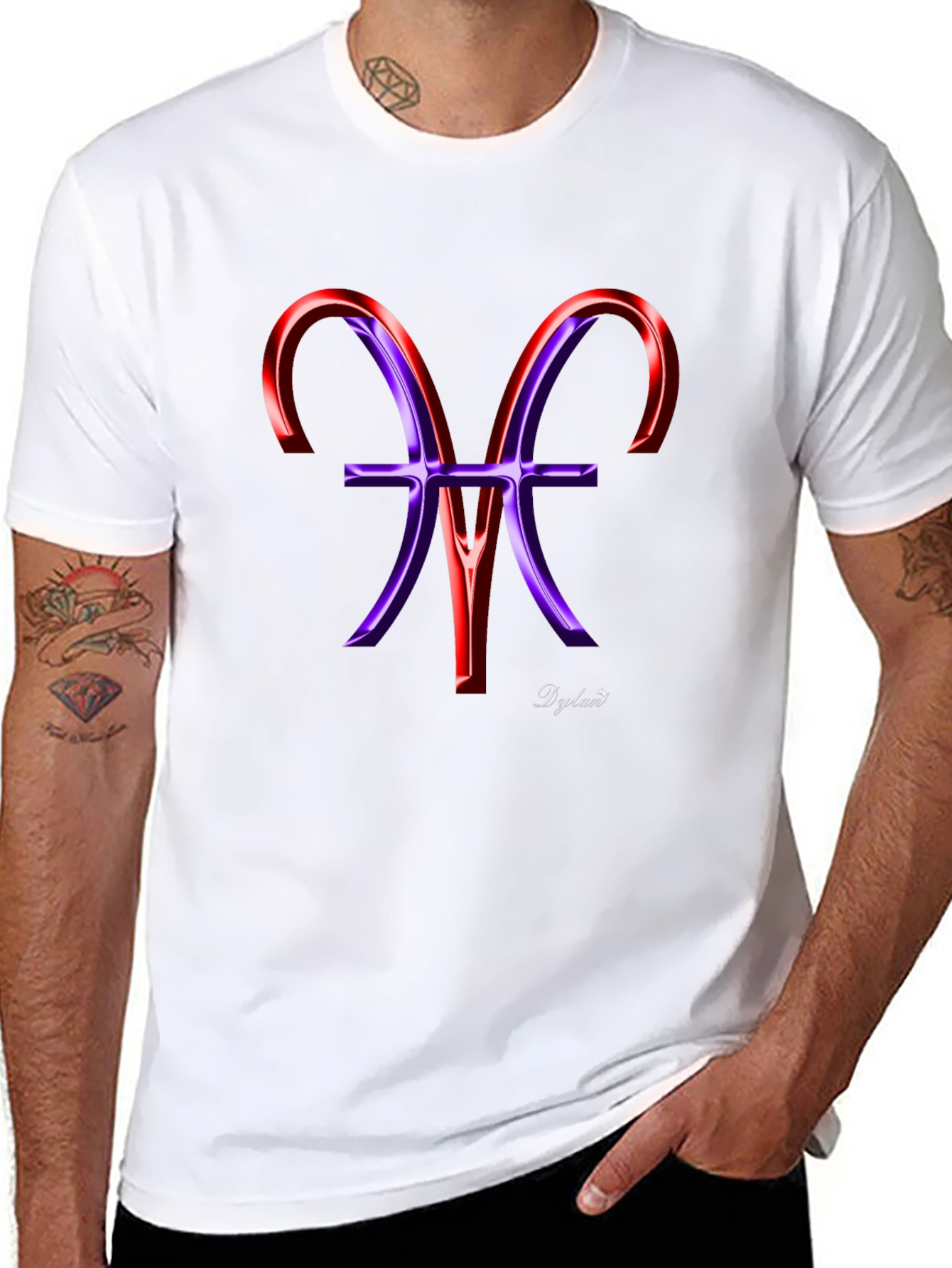 Stylish Black Tee with Artistic Zodiac Graphic