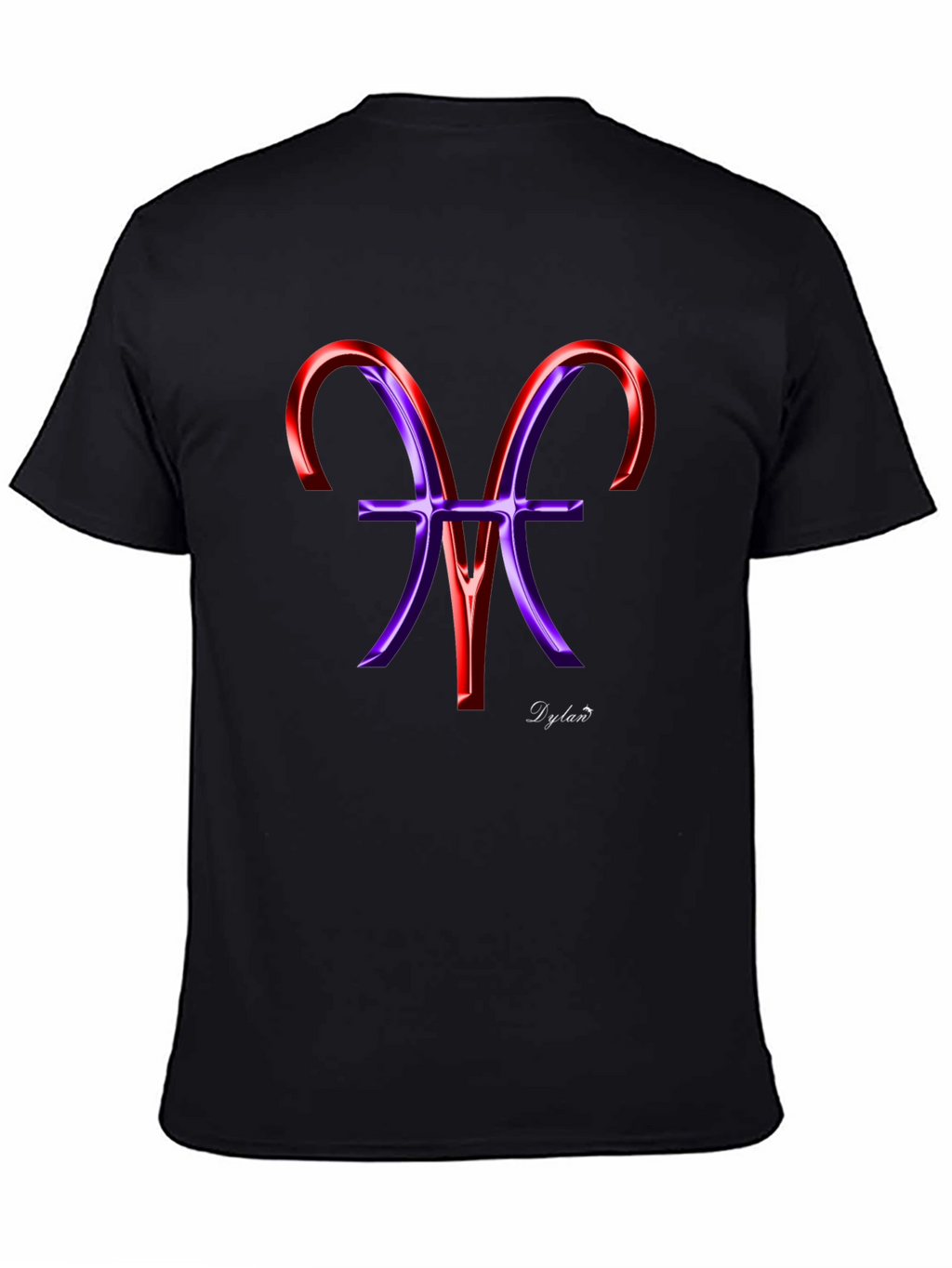 Stylish Black Tee with Artistic Zodiac Graphic
