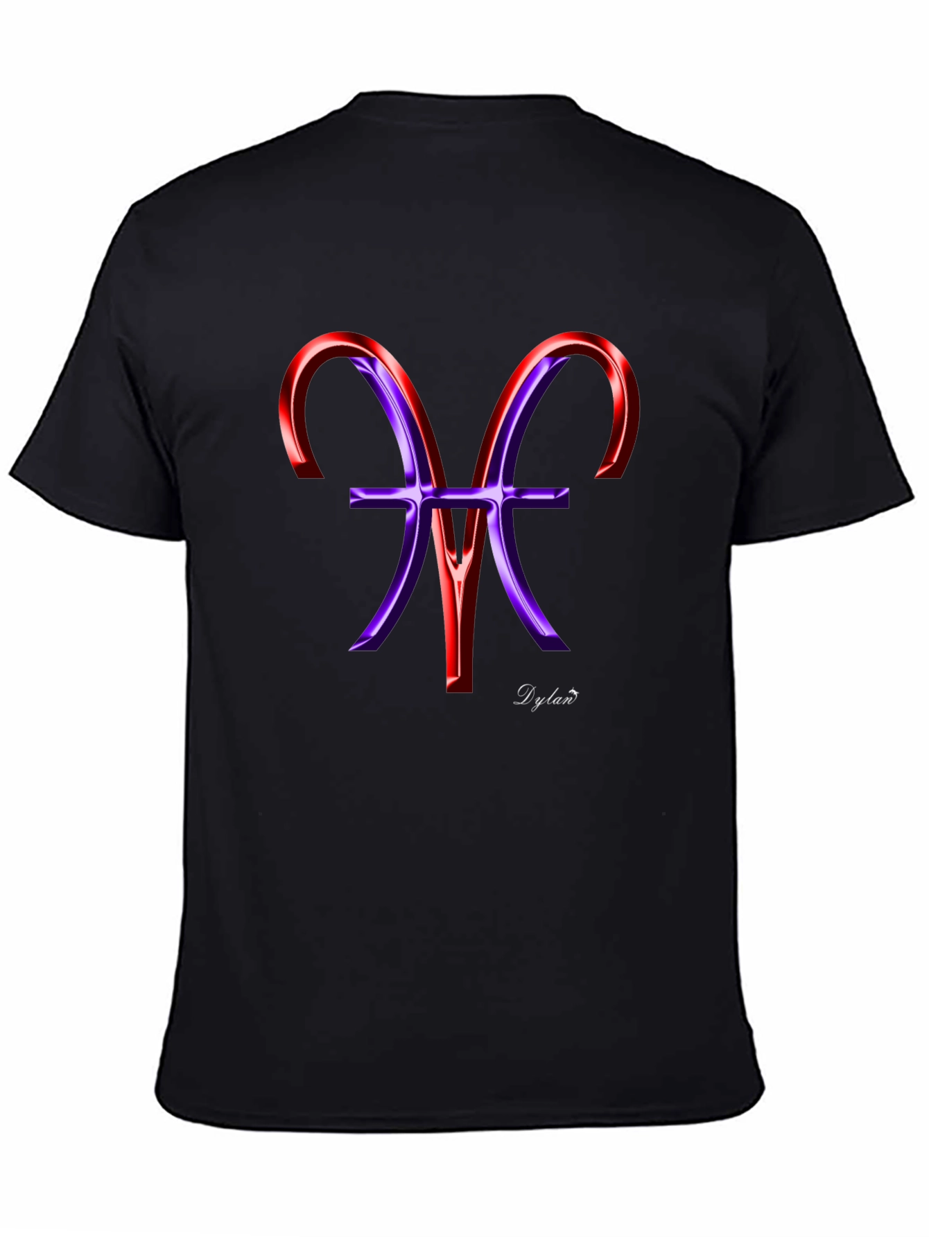 Stylish Black Tee with Artistic Zodiac Graphic