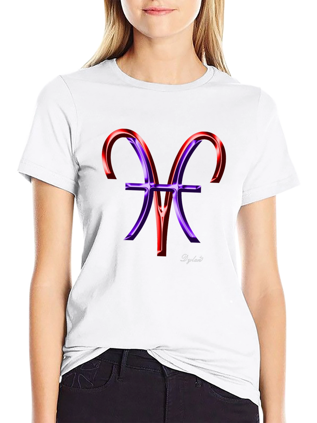 Stylish Black Tee with Artistic Zodiac Graphic