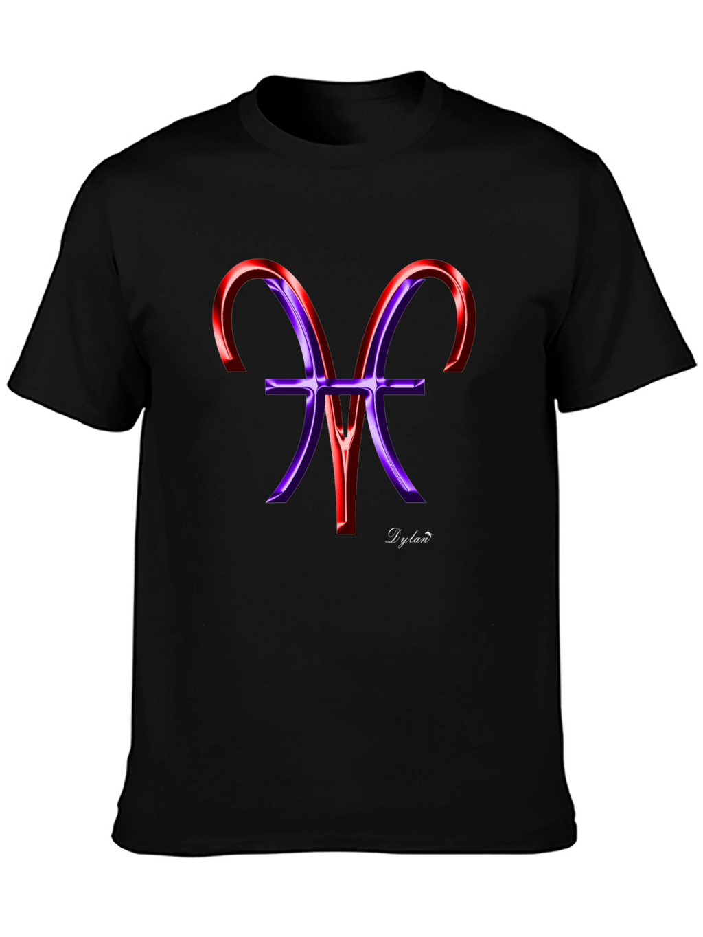 Stylish Black Tee with Artistic Zodiac Graphic