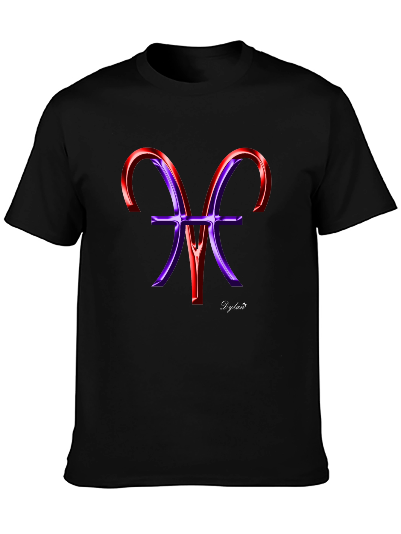 Stylish Black Tee with Artistic Zodiac Graphic