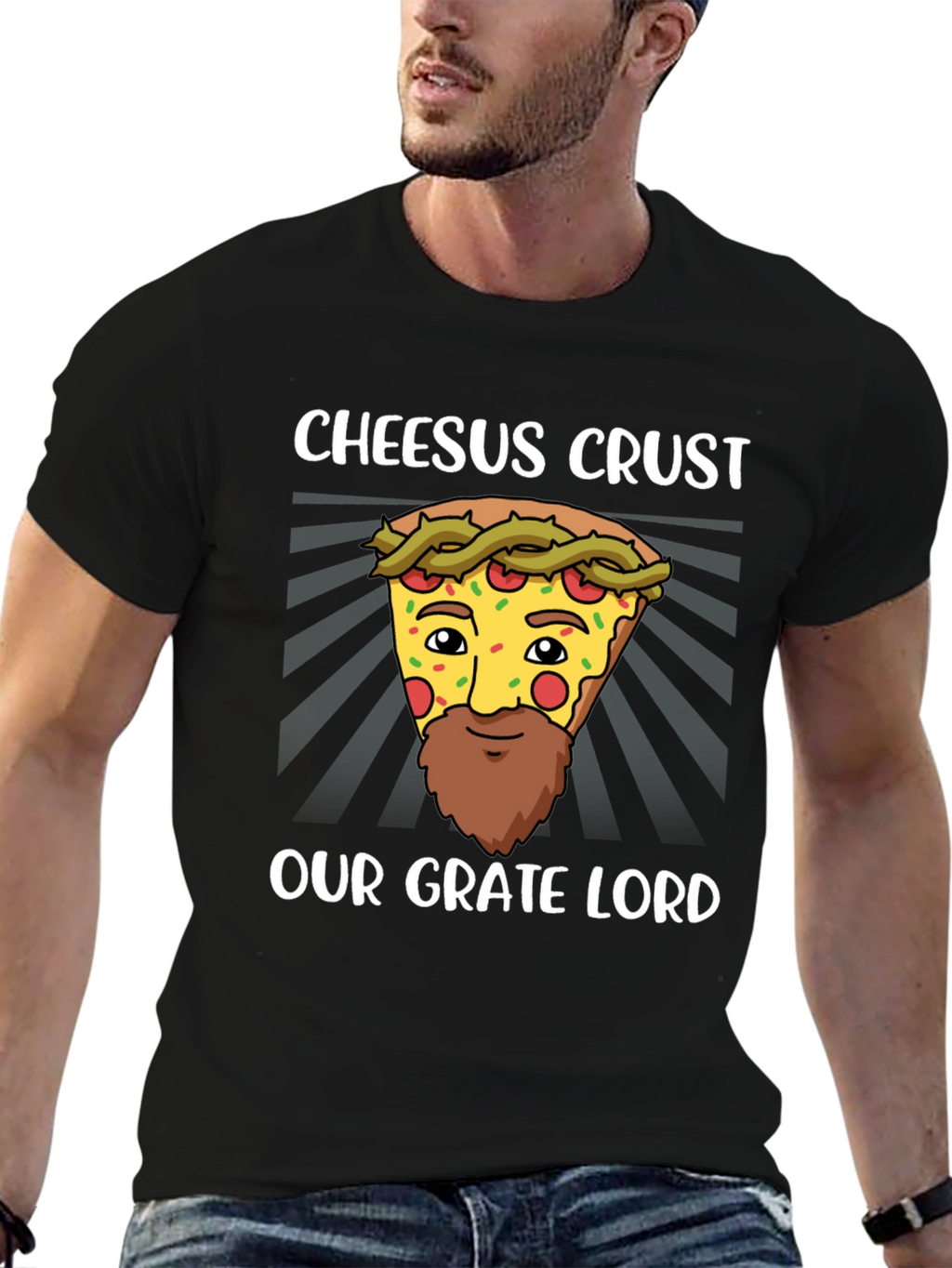 Cheesus Crust Pizza Humor T-Shirt