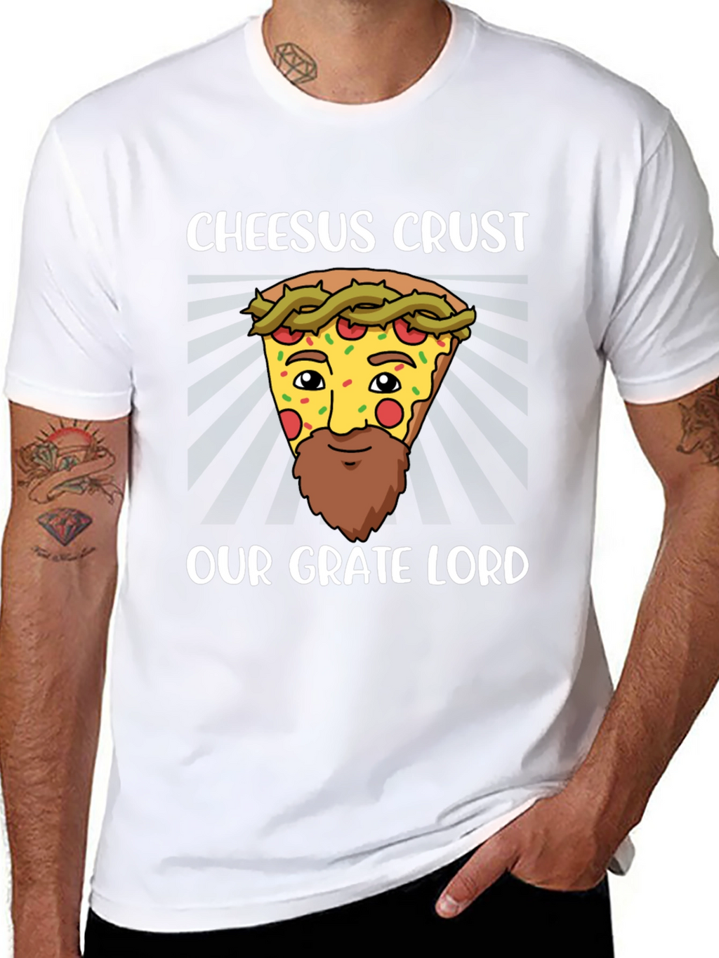 Cheesus Crust Pizza Humor T-Shirt