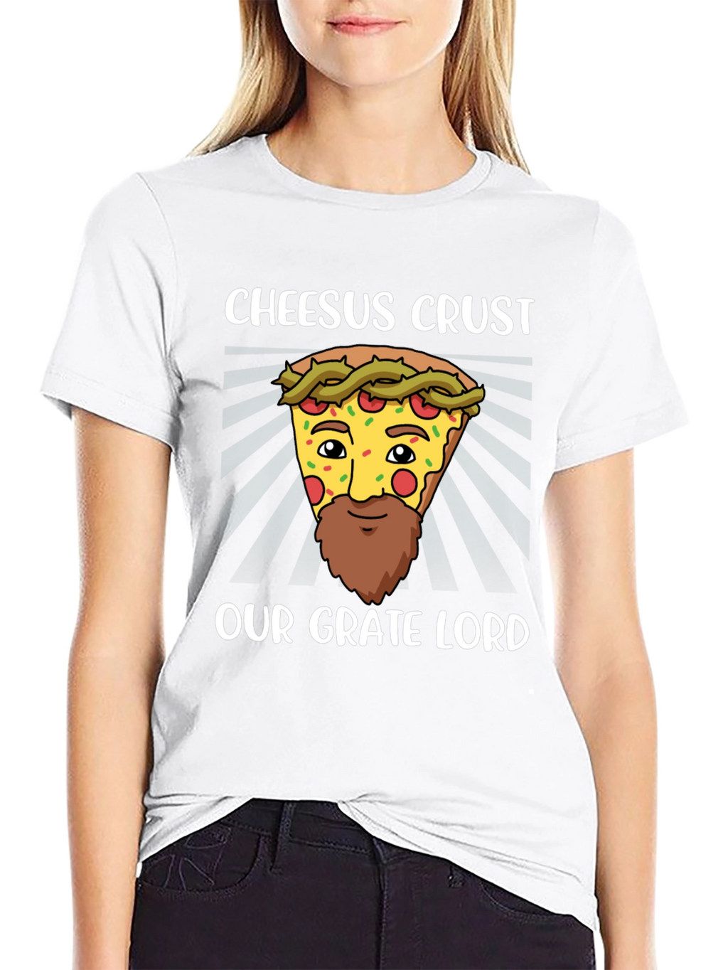 Cheesus Crust Pizza Humor T-Shirt