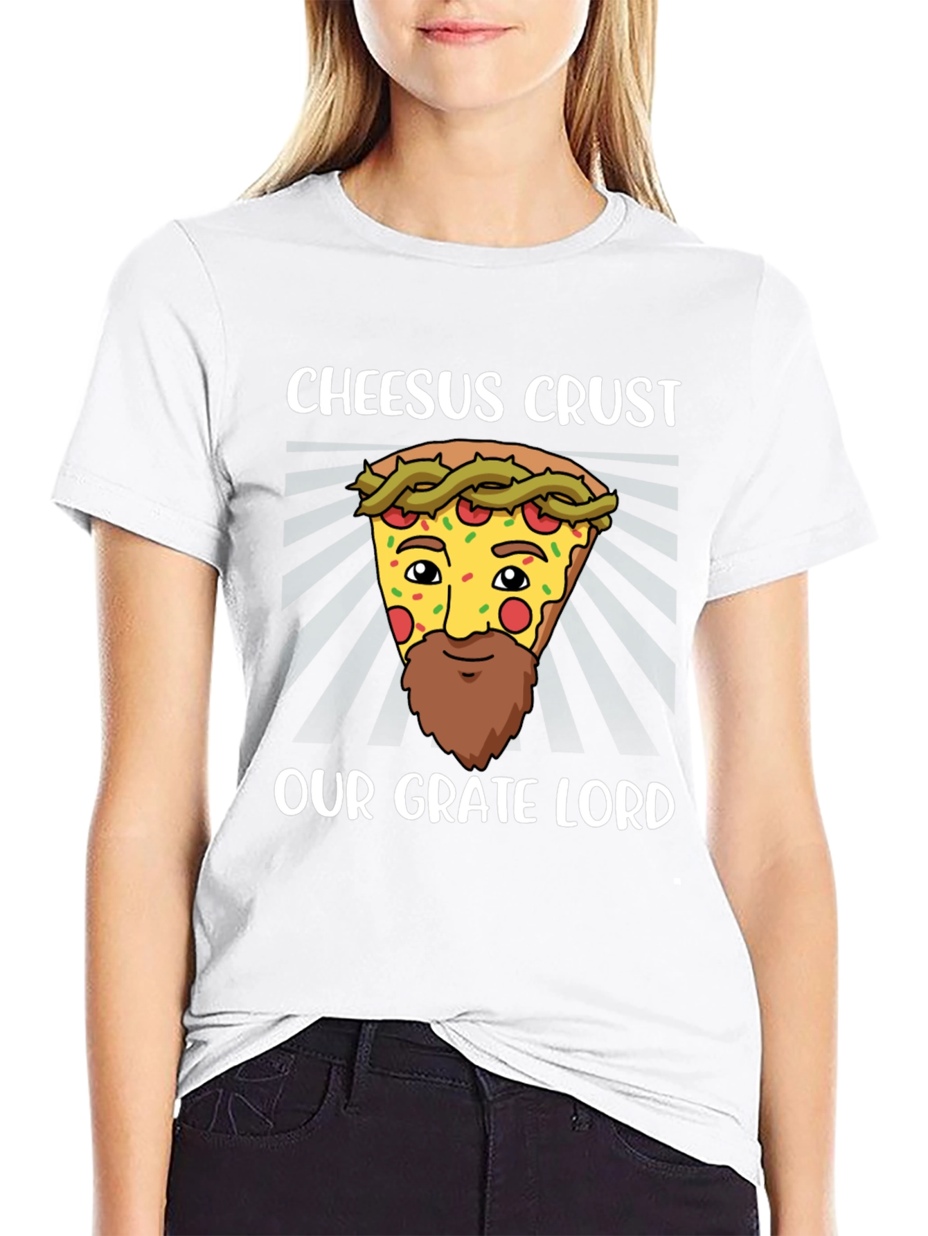 Cheesus Crust Pizza Humor T-Shirt