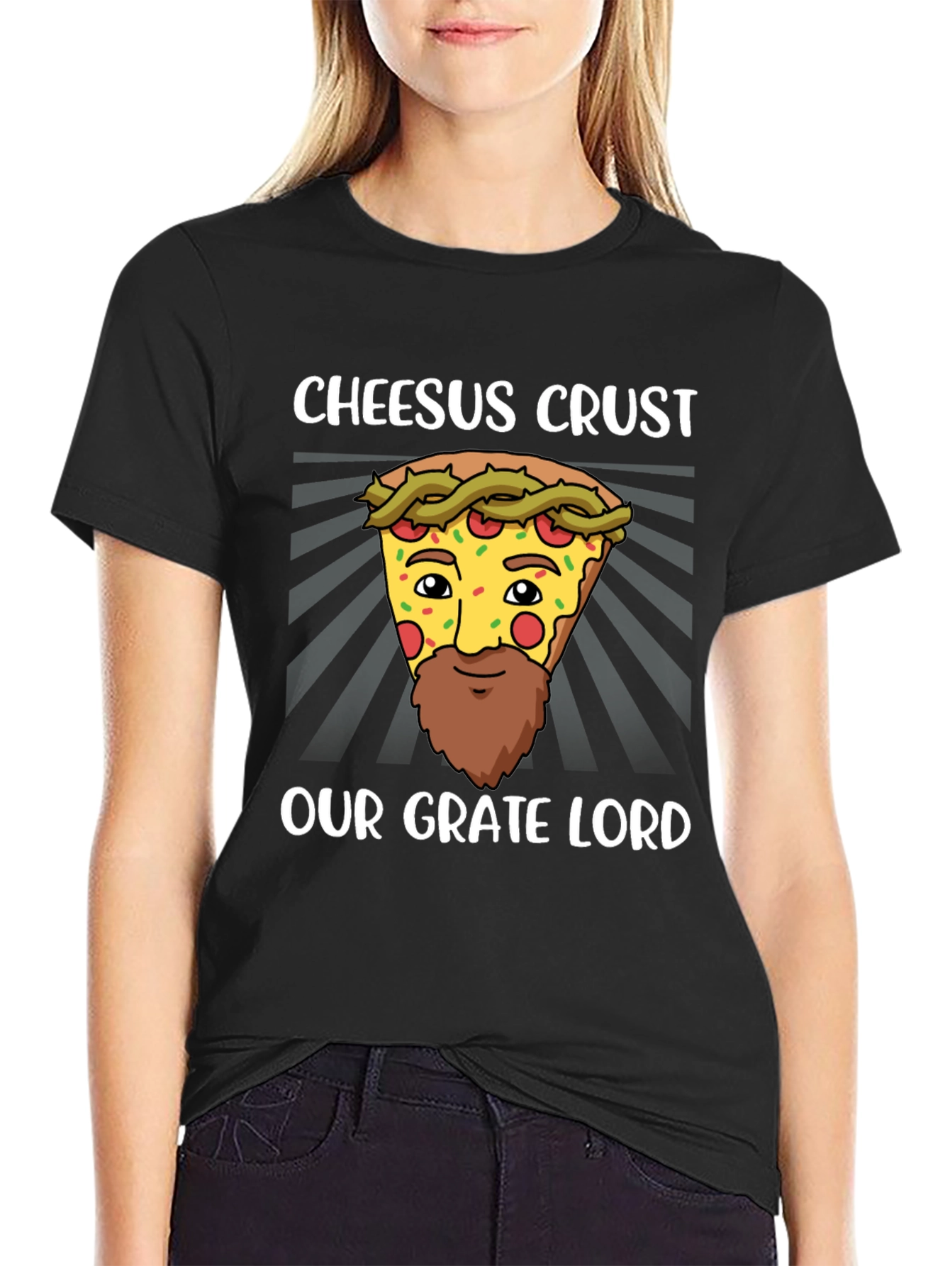 Cheesus Crust Pizza Humor T-Shirt