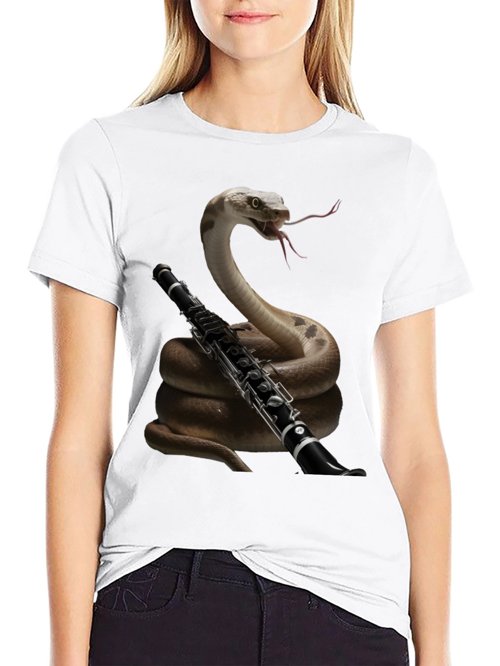 Snake Clarinet Player T-Shirt - Unique Music Lover Gift