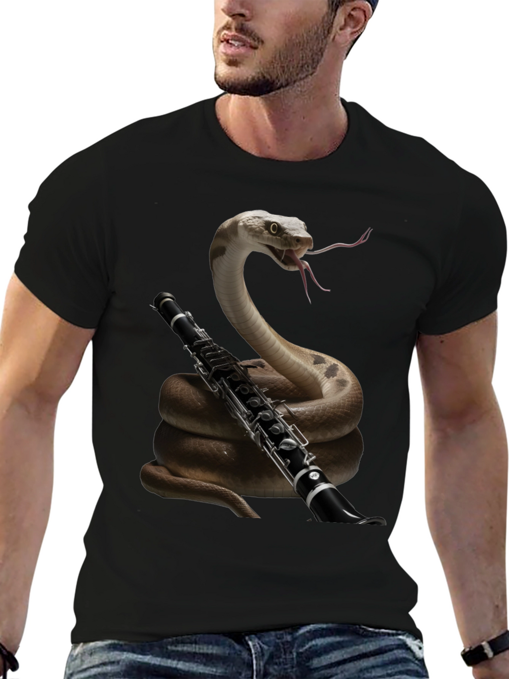Snake Clarinet Player T-Shirt - Unique Music Lover Gift