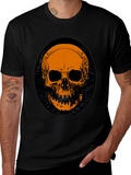 Skull Graphic Tee - Black Cotton T-Shirt