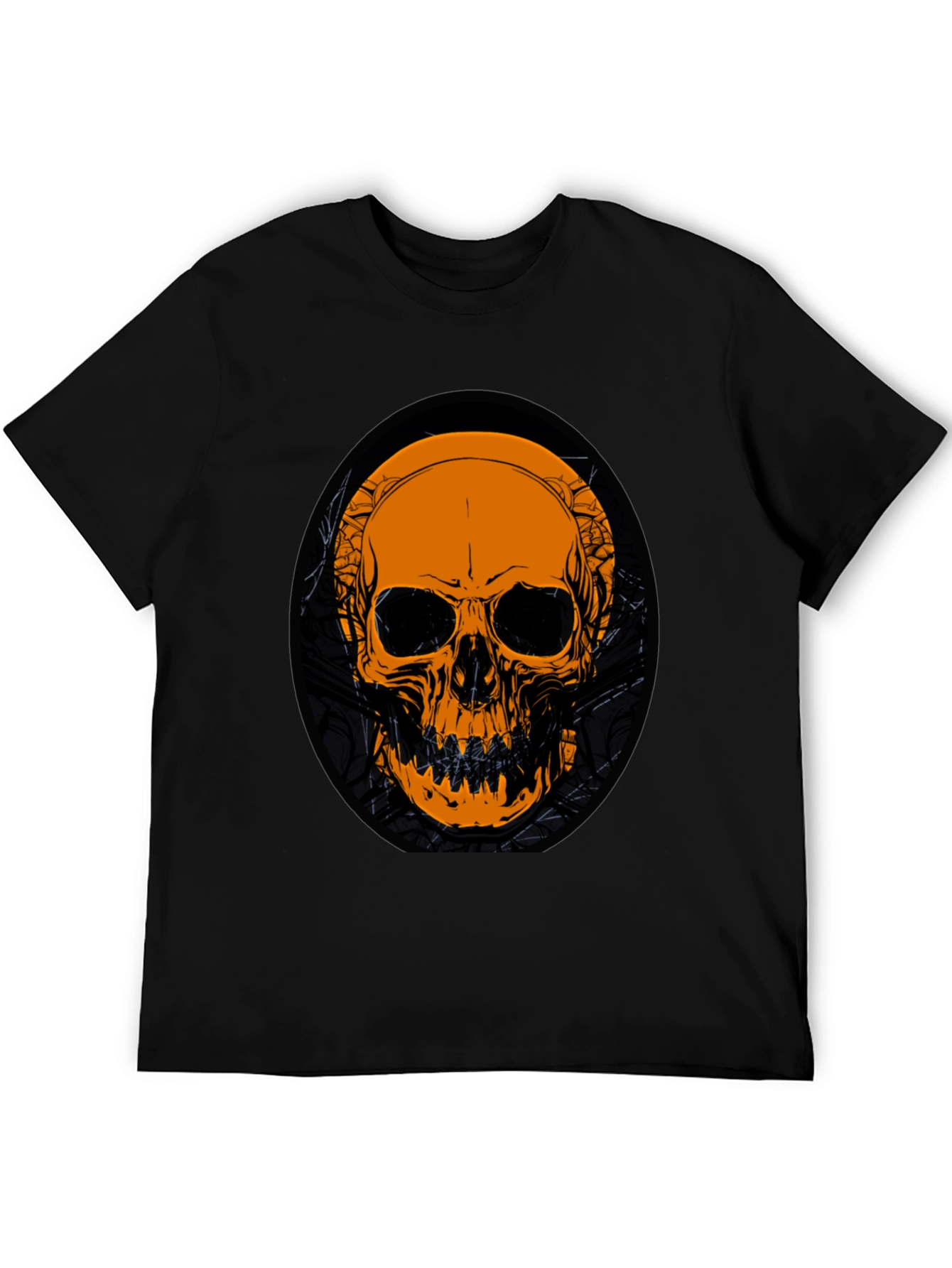 Skull Graphic Tee - Black Cotton T-Shirt