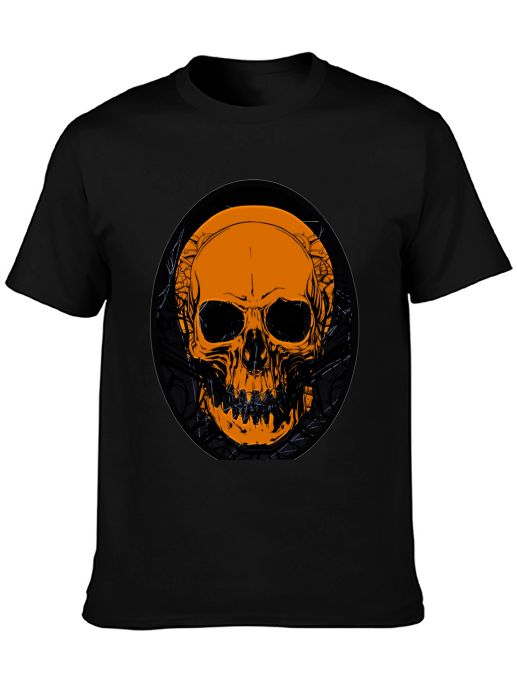 Skull Graphic Tee - Black Cotton T-Shirt