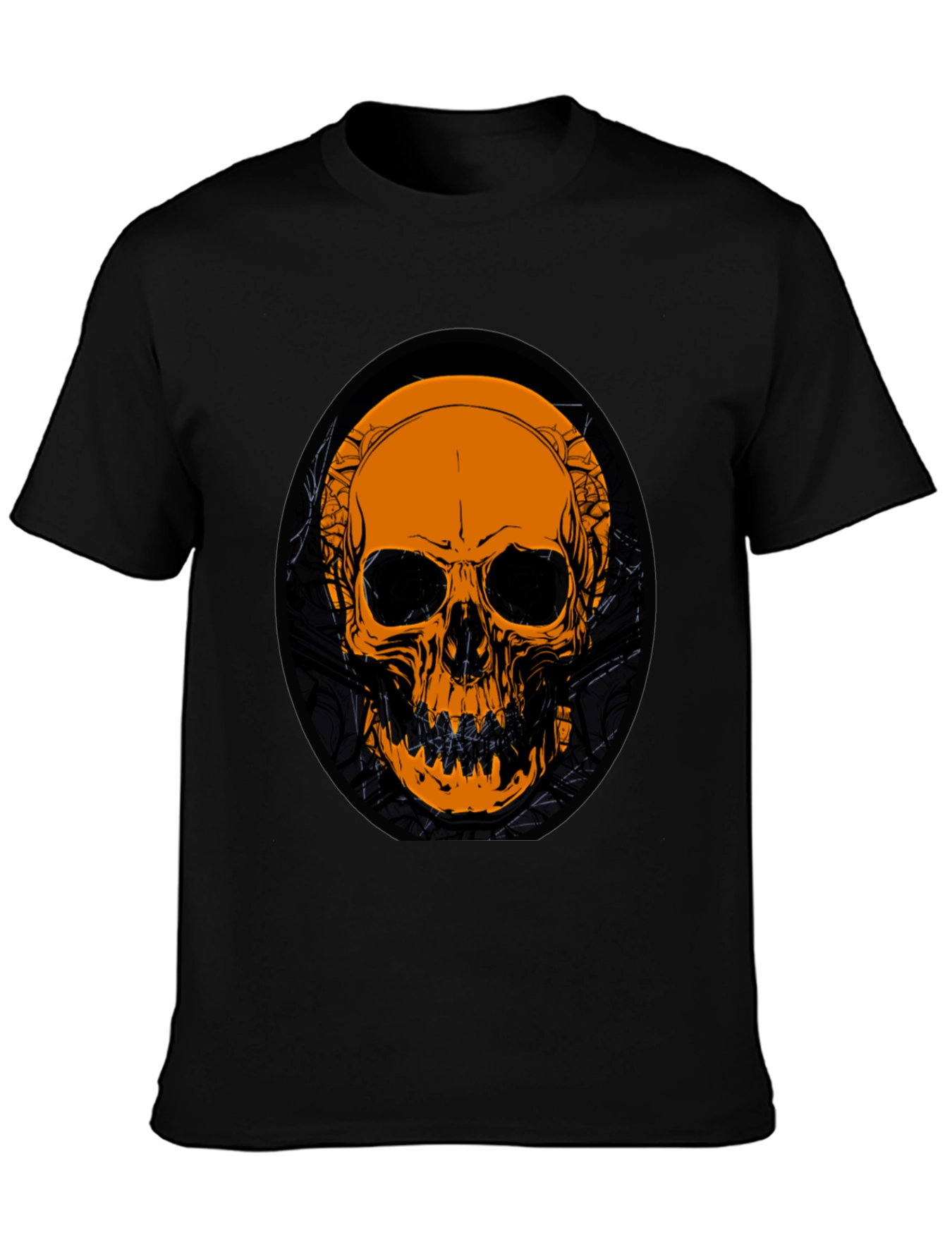 Skull Graphic Tee - Black Cotton T-Shirt