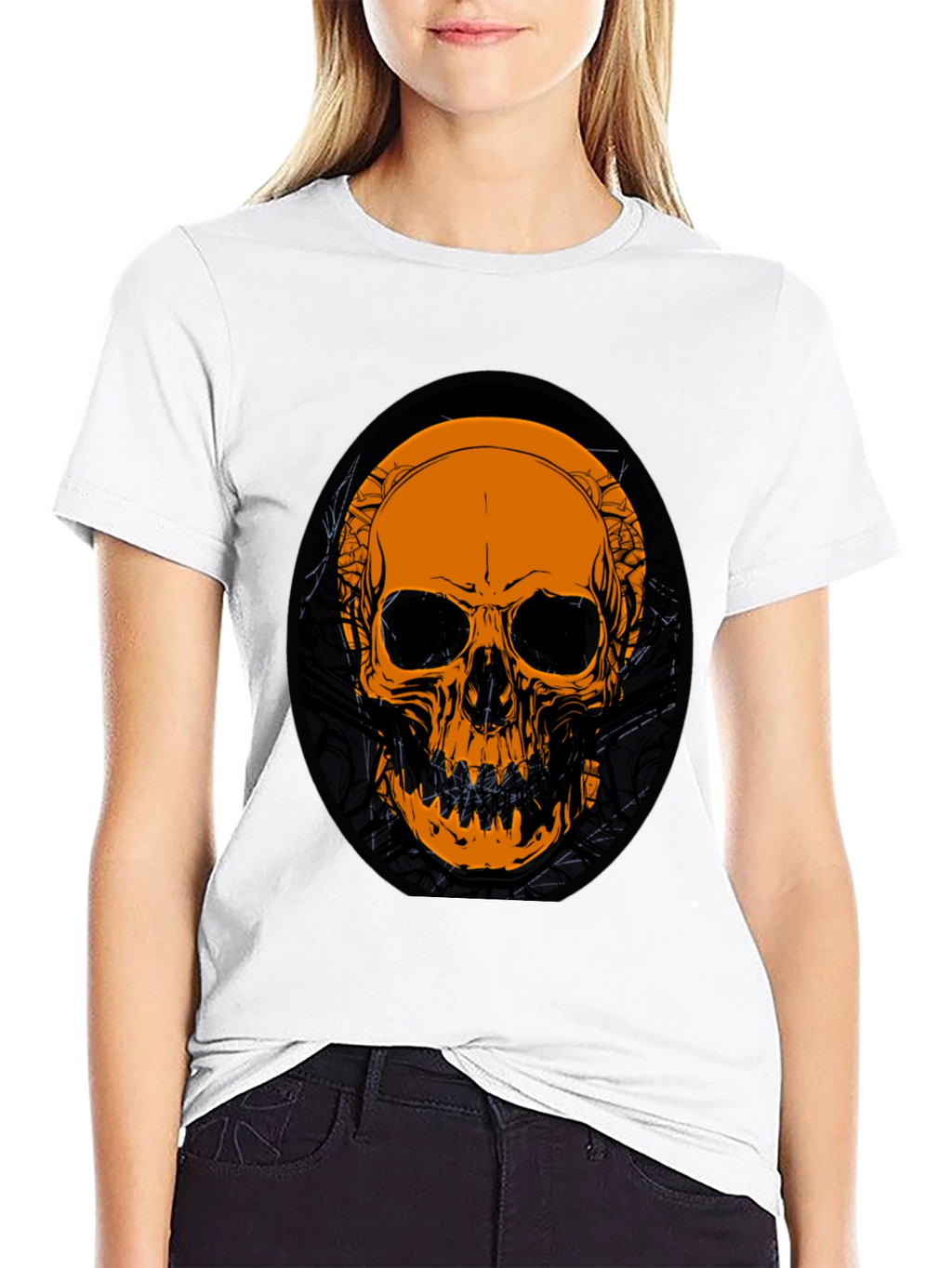 Skull Graphic Tee - Black Cotton T-Shirt