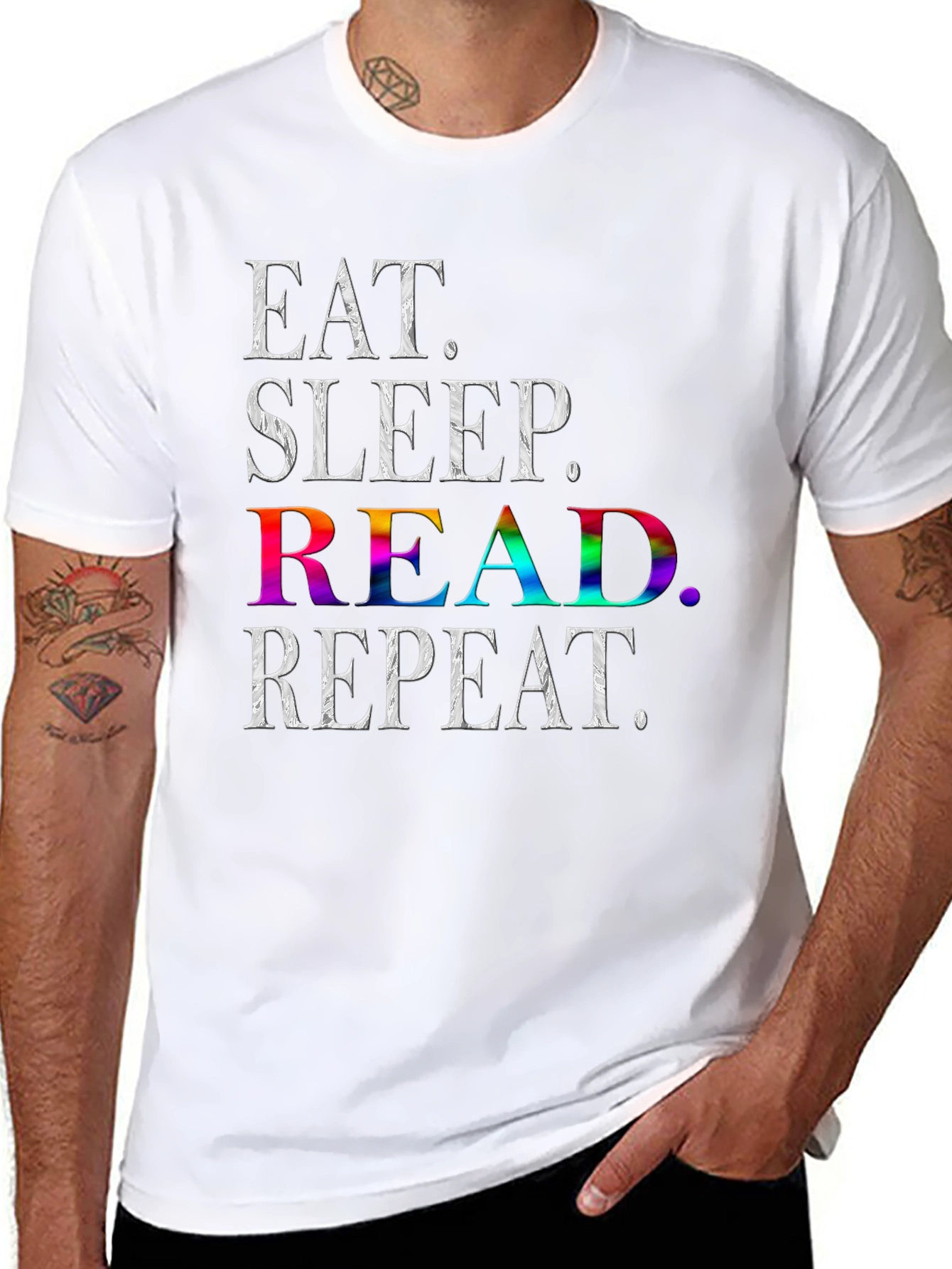 Eat Sleep Read Repeat T-Shirt - Book Lover Tee