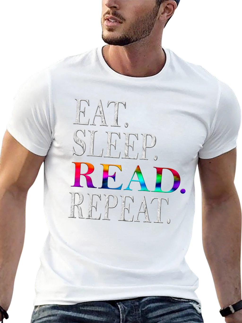 Eat Sleep Read Repeat T-Shirt - Book Lover Tee
