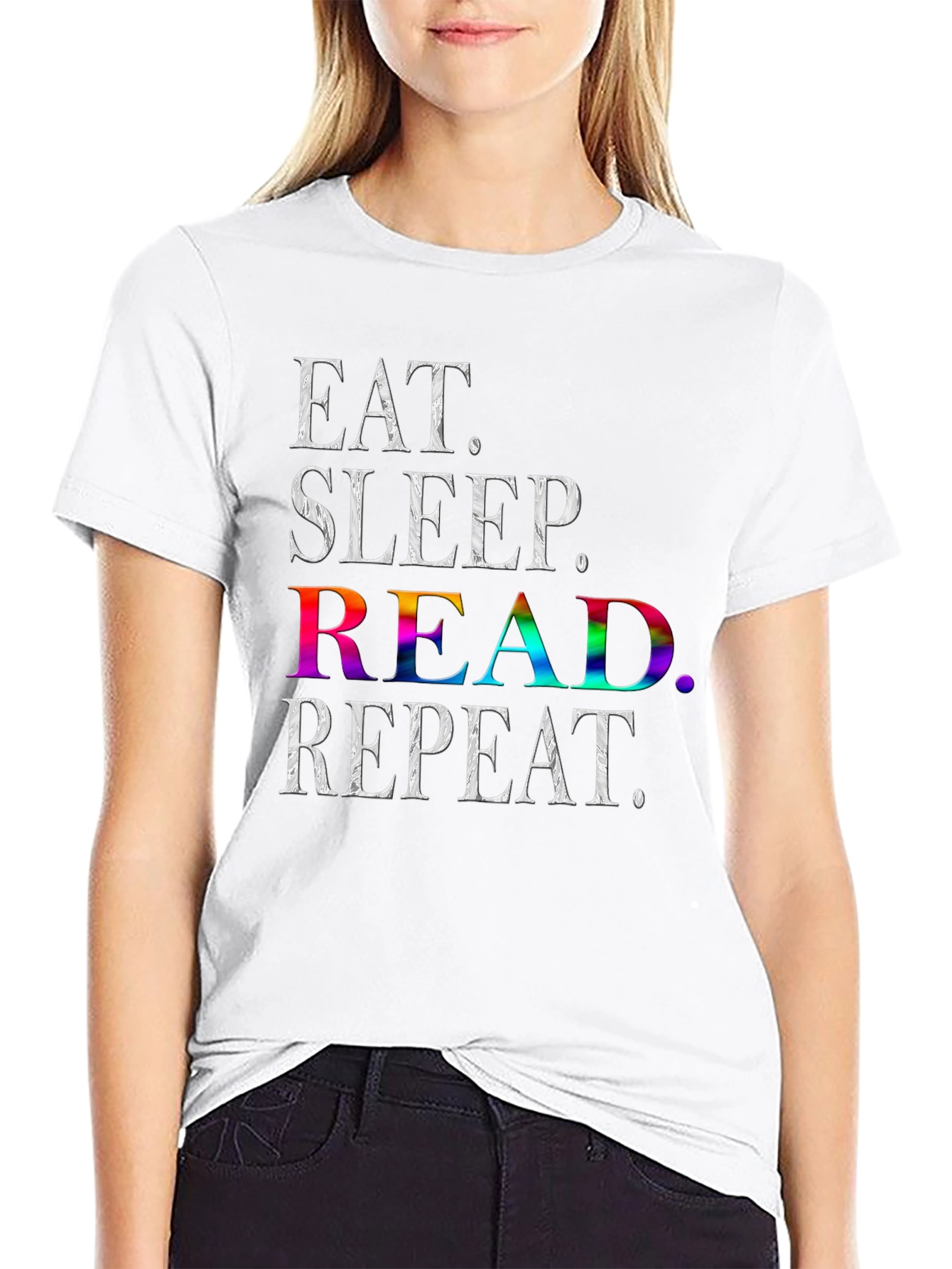 Eat Sleep Read Repeat T-Shirt - Book Lover Tee