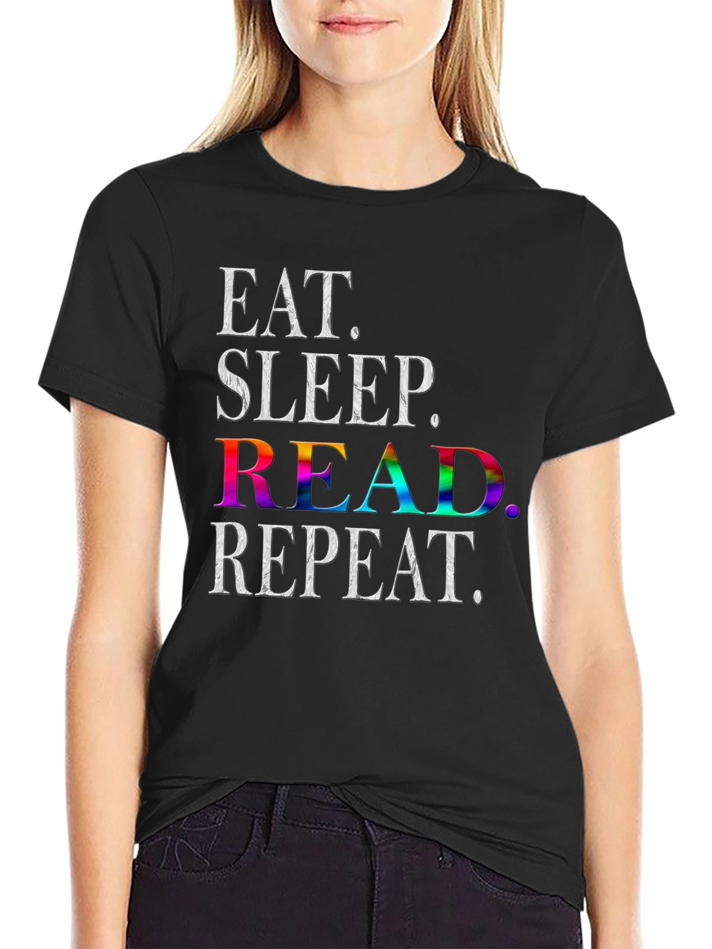 Eat Sleep Read Repeat T-Shirt - Book Lover Tee