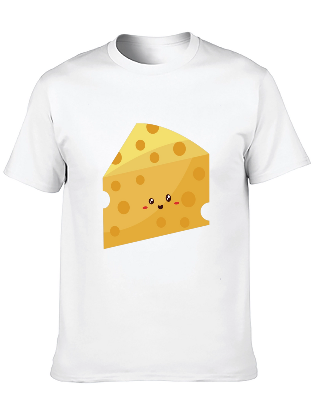 Cute Cheese Slice Graphic Tee - Black Cotton T-Shirt