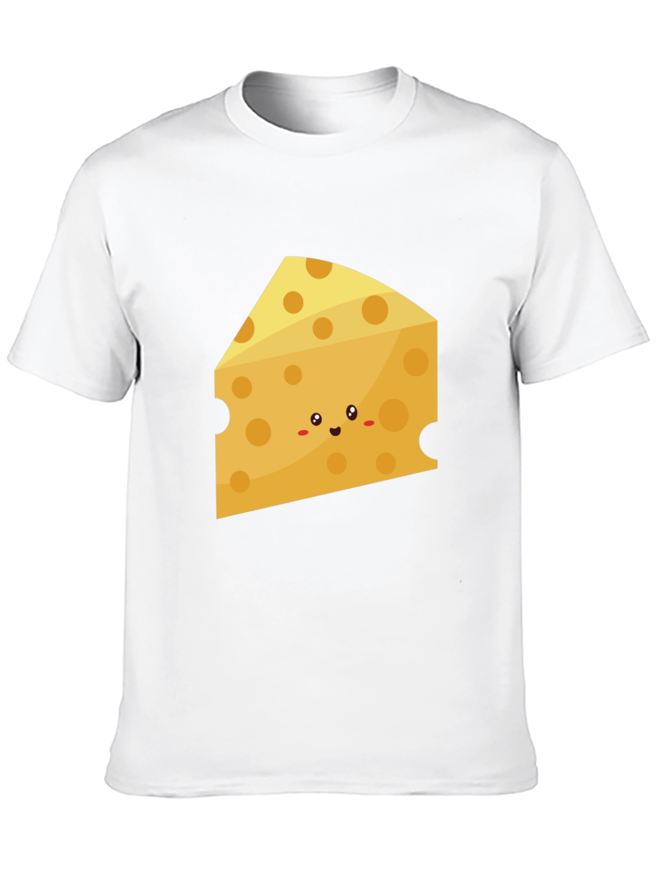 Cute Cheese Slice Graphic Tee - Black Cotton T-Shirt