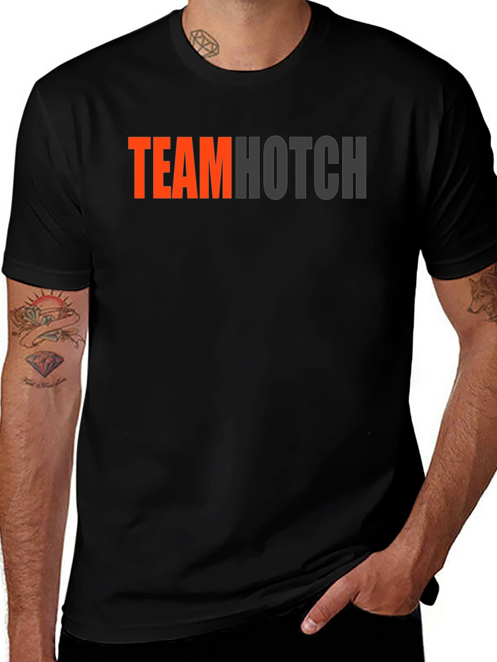 Team Hotch Black Crew Neck Graphic T-Shirt