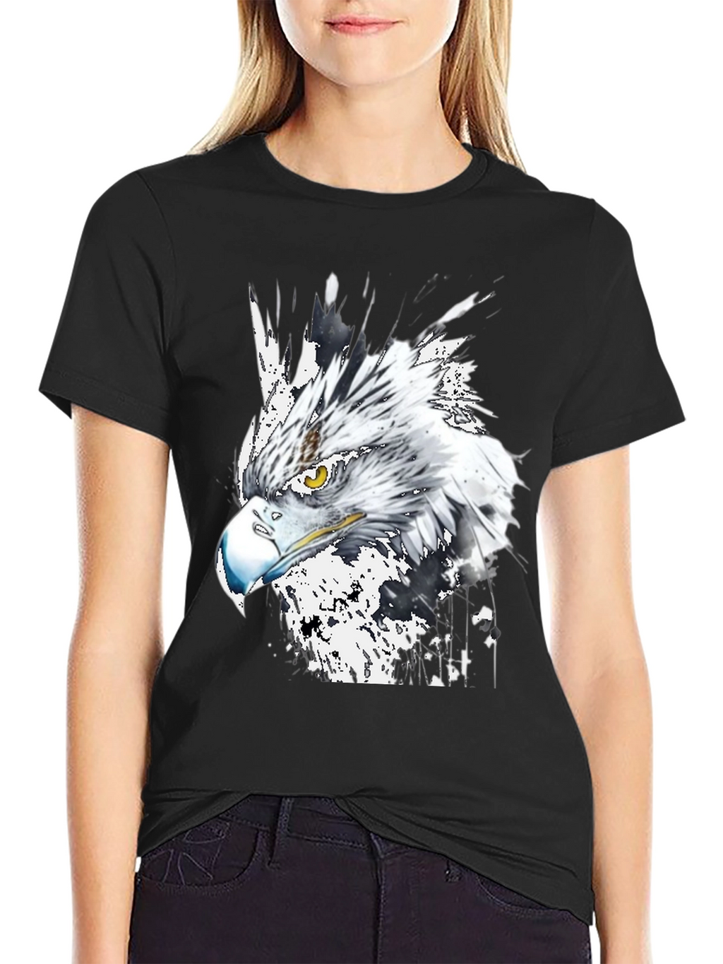 Eagle Graphic Print Crew Neck T-Shirt