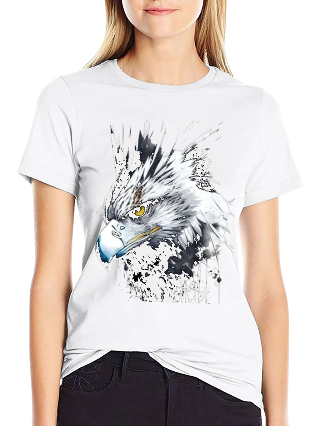 Eagle Graphic Print Crew Neck T-Shirt