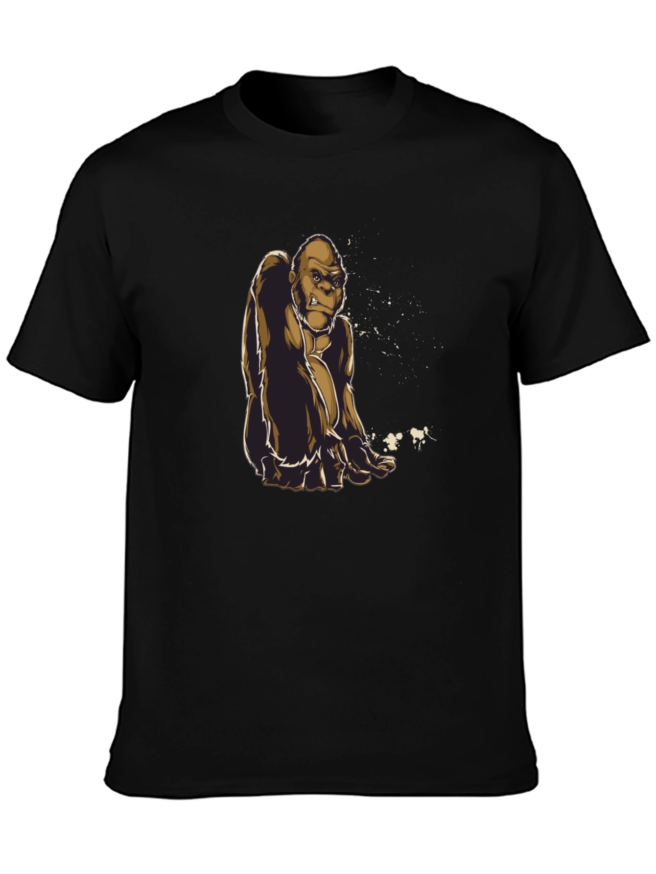Gorilla Graphic Tee - Premium Black Cotton Shirt