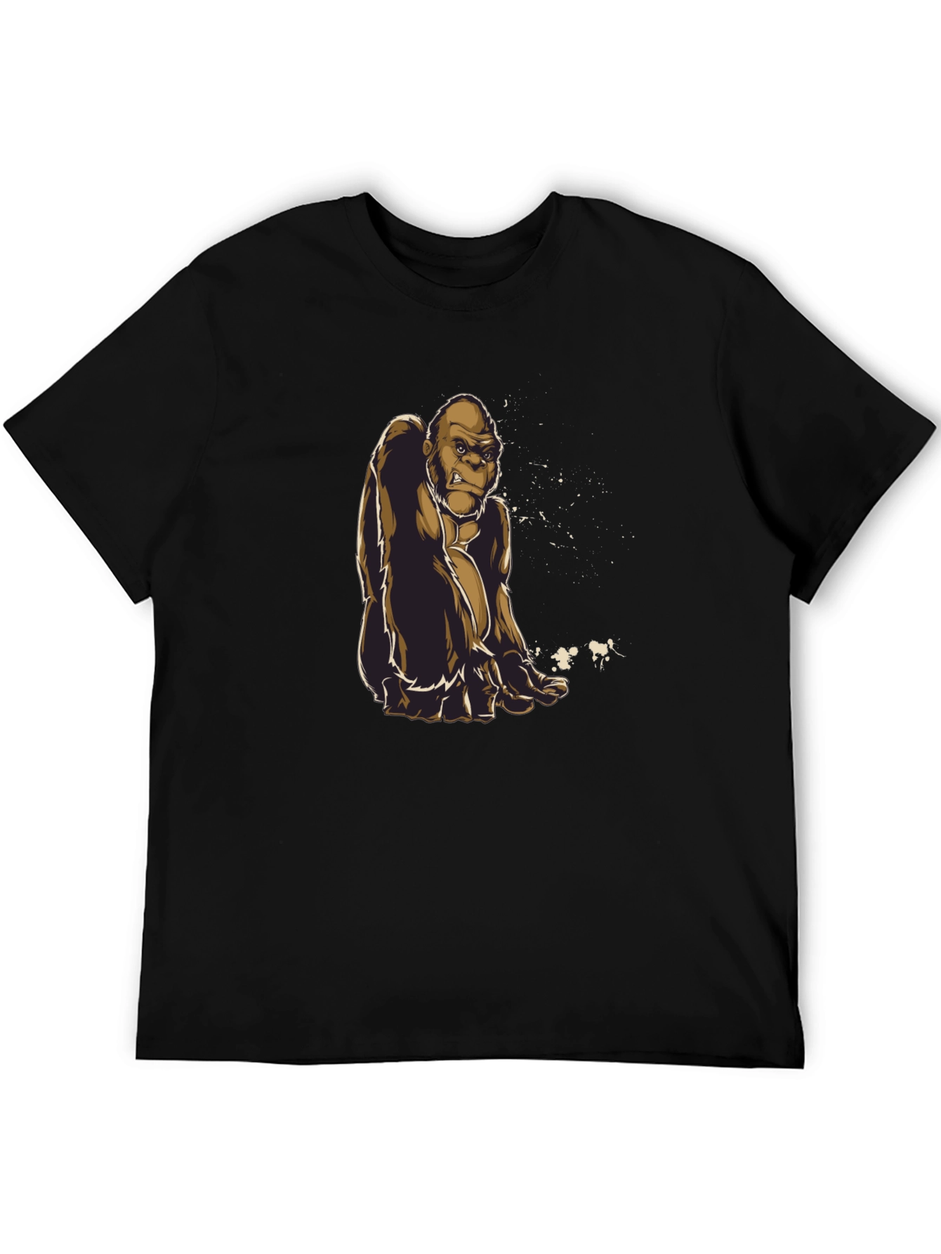 Gorilla Graphic Tee - Premium Black Cotton Shirt