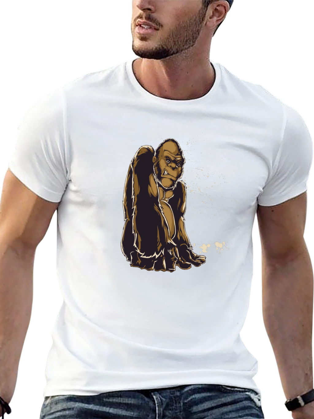 Gorilla Graphic Tee - Premium Black Cotton Shirt
