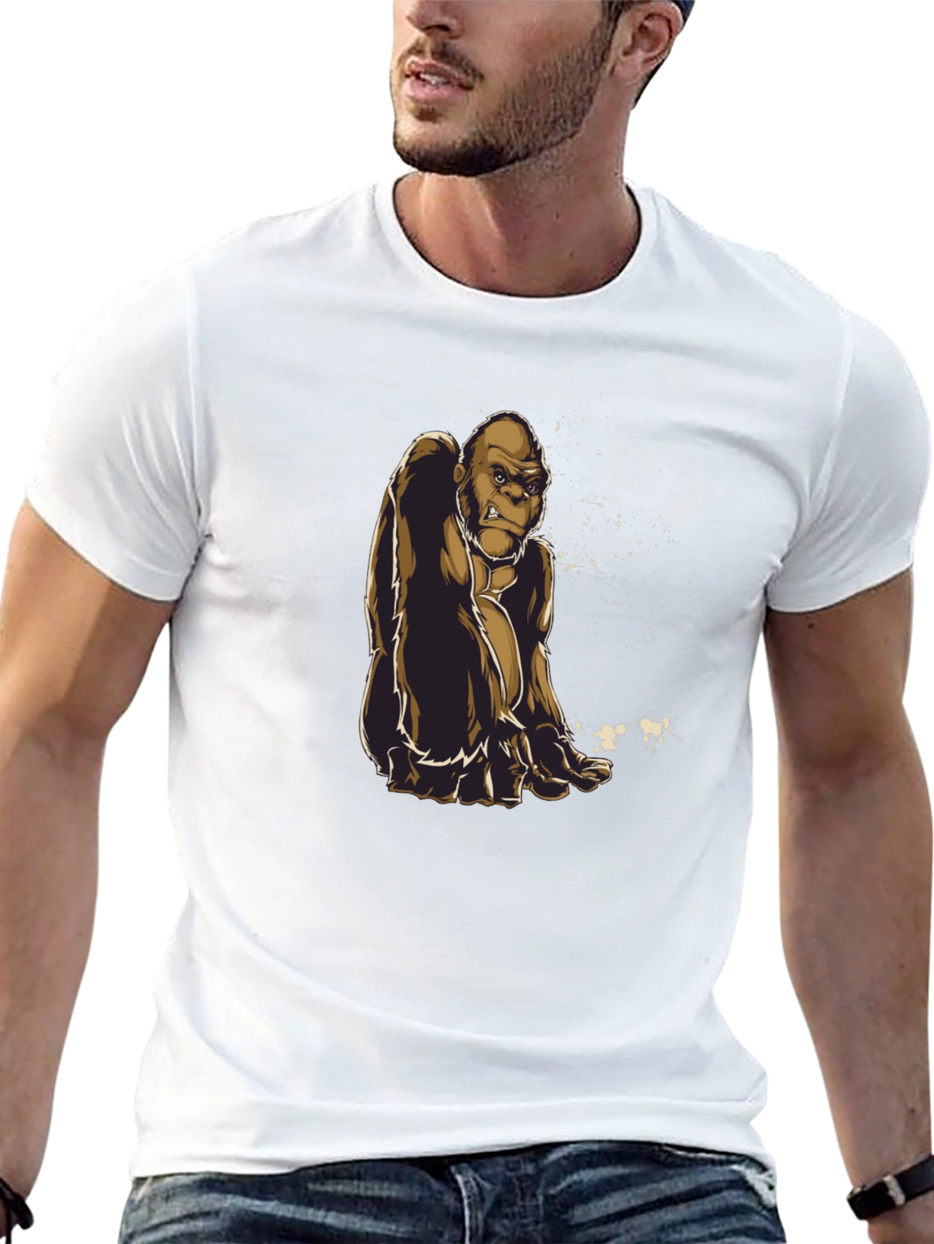 Gorilla Graphic Tee - Premium Black Cotton Shirt