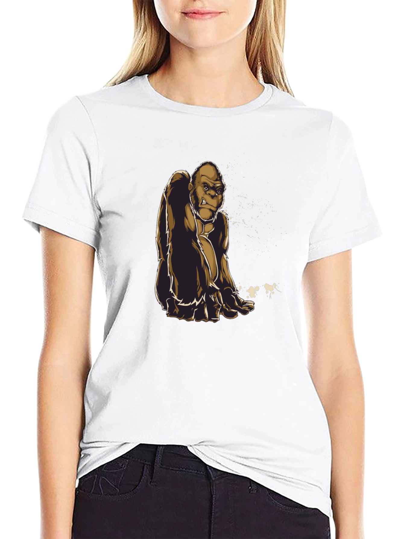 Gorilla Graphic Tee - Premium Black Cotton Shirt