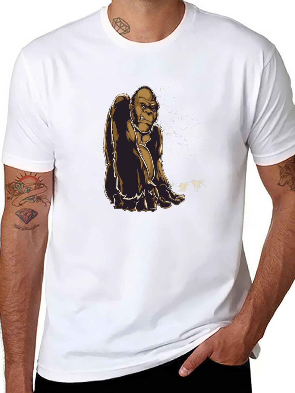 Gorilla Graphic Tee - Premium Black Cotton Shirt