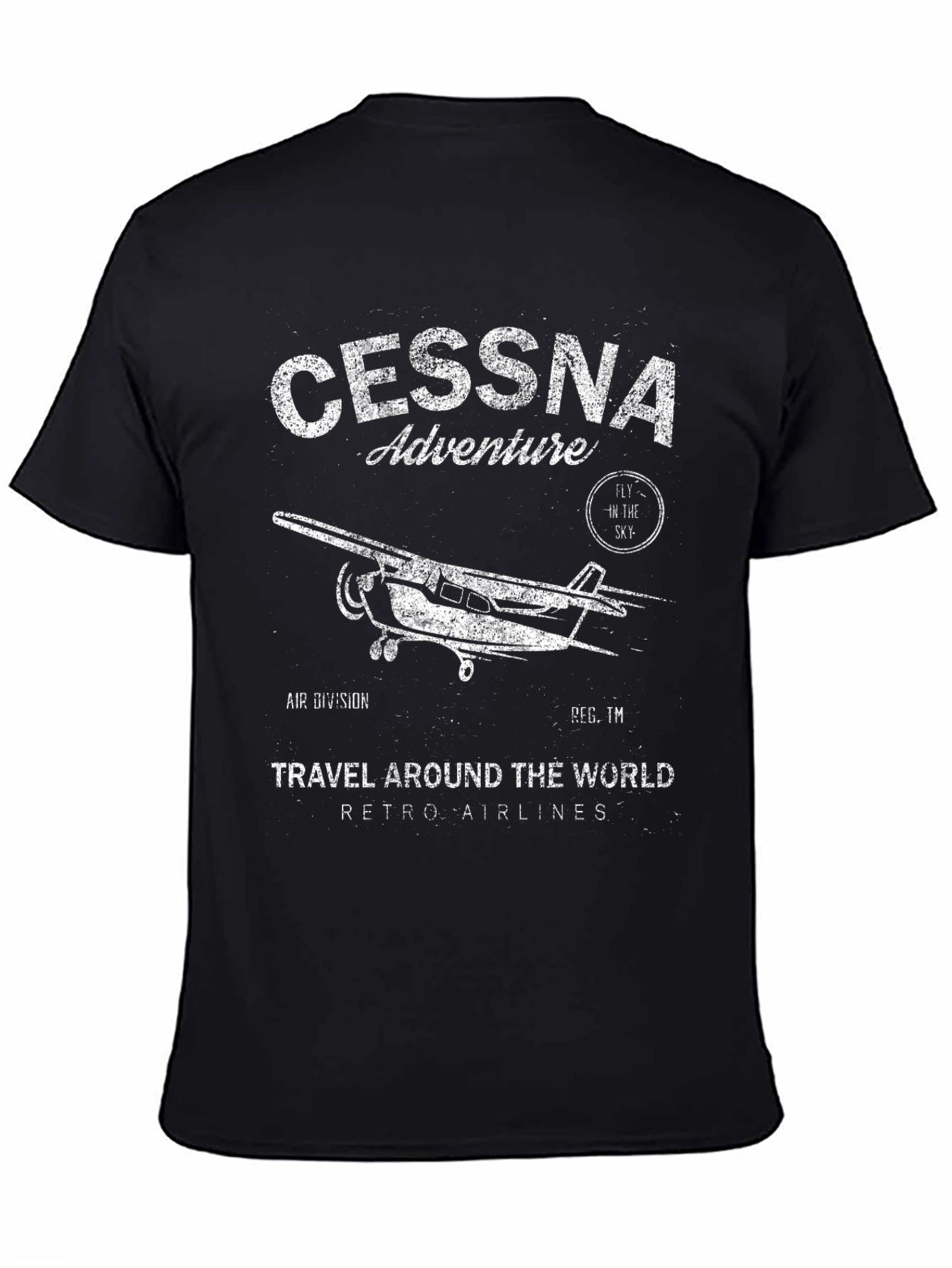 Cessna Adventure Retro Airlines Graphic T-Shirt