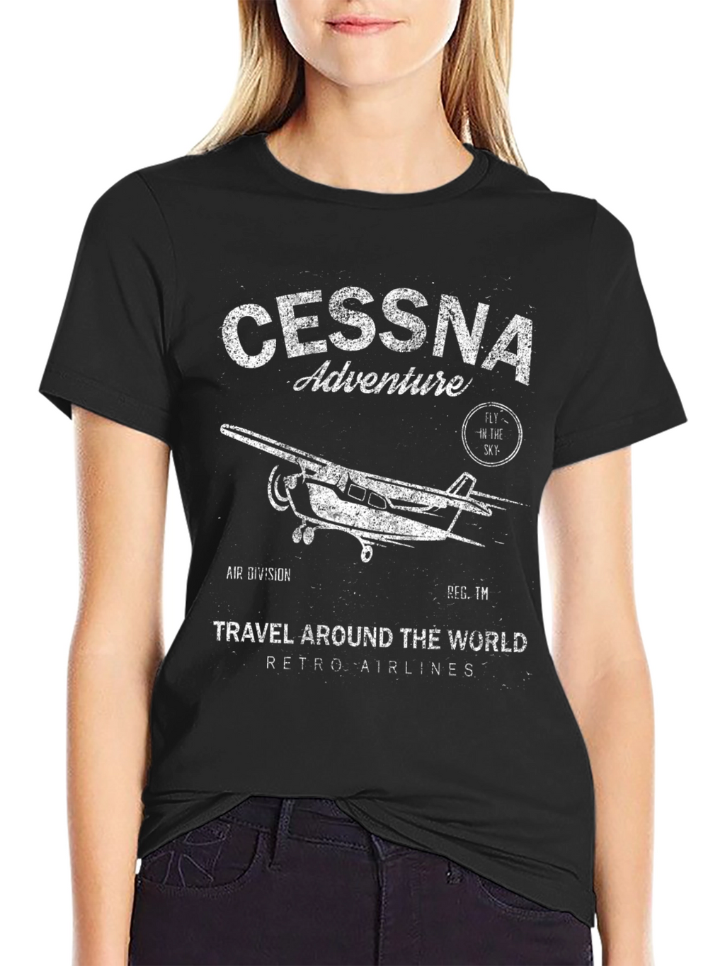 Cessna Adventure Retro Airlines Graphic T-Shirt