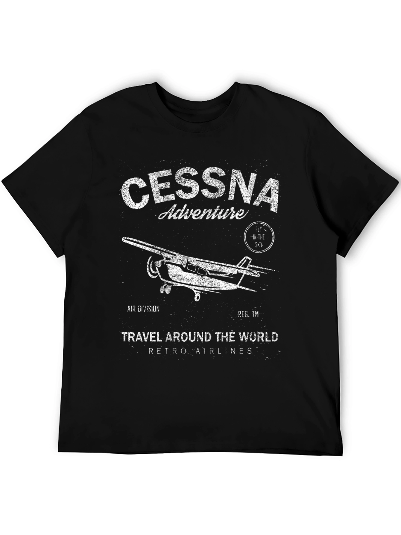 Cessna Adventure Retro Airlines Graphic T-Shirt