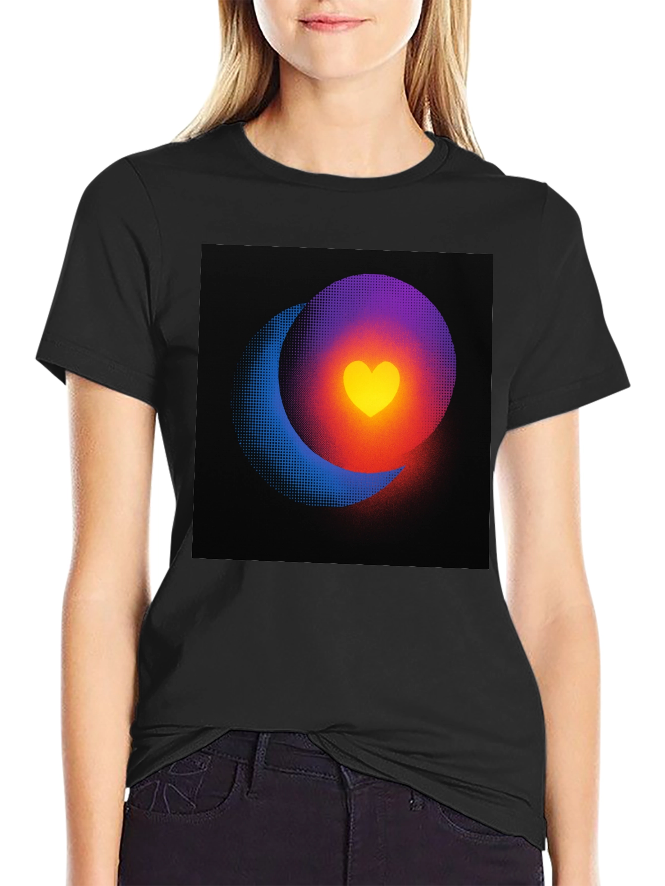 Heart Eclipse Black T-Shirt