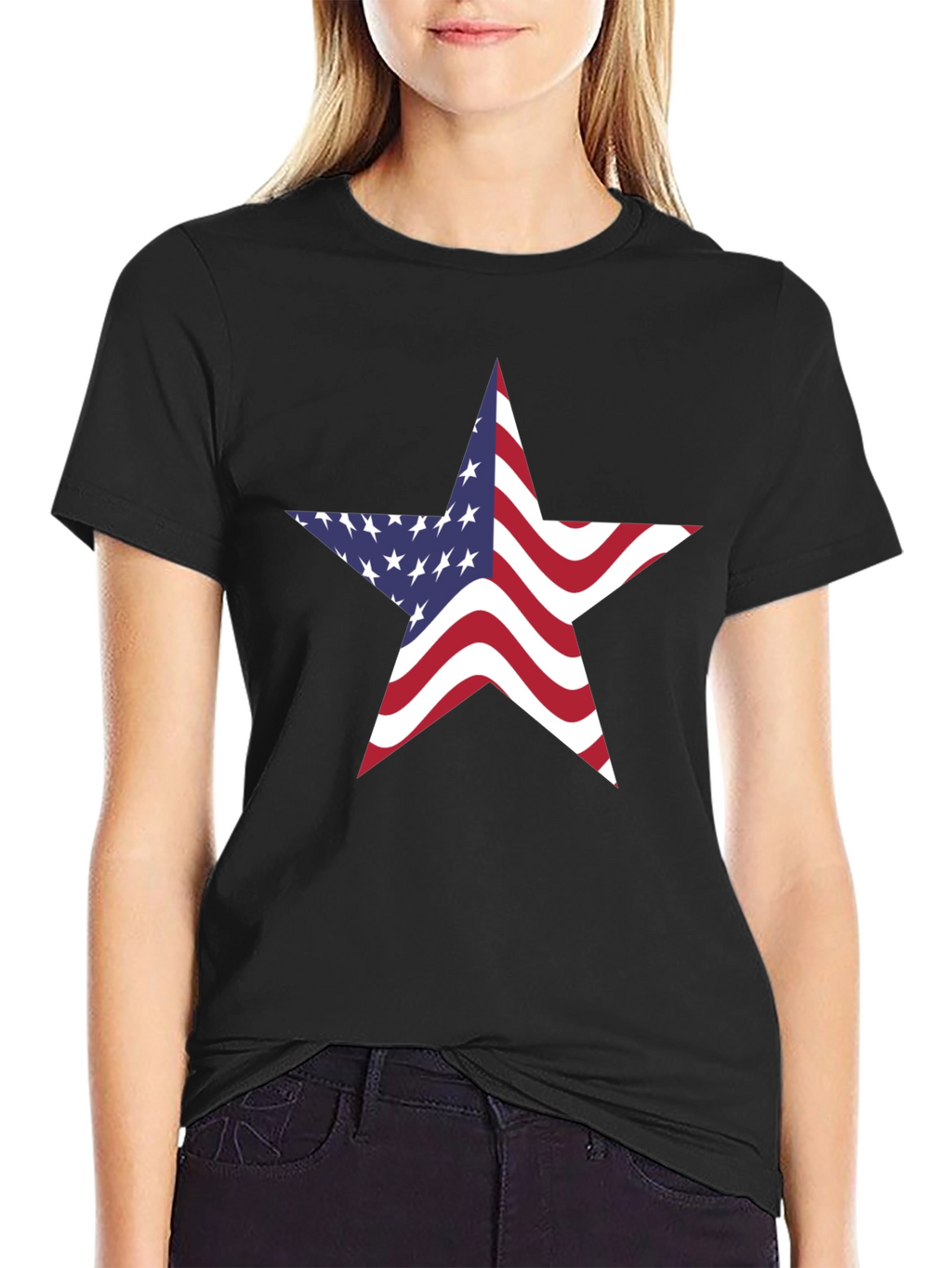 American Flag Star Graphic Tee - Patriotic Pride