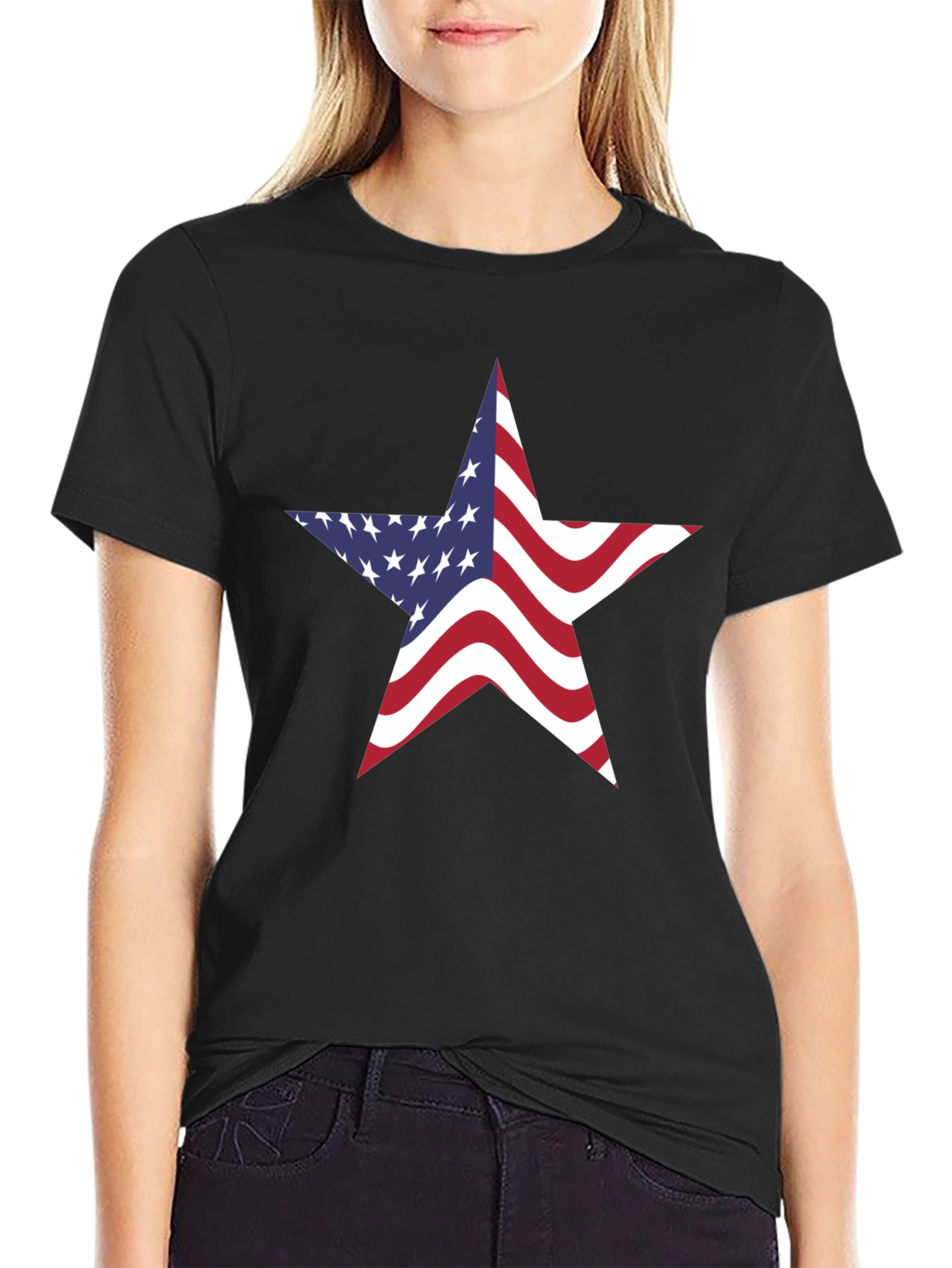 American Flag Star Graphic Tee - Patriotic Pride