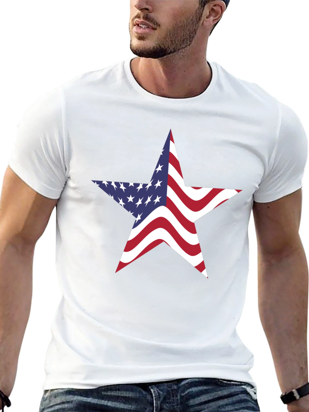 American Flag Star Graphic Tee - Patriotic Pride