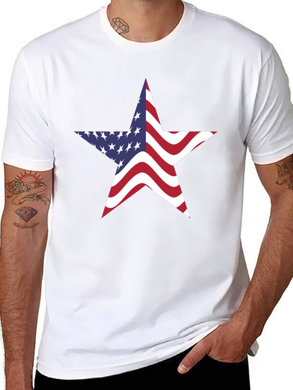 American Flag Star Graphic Tee - Patriotic Pride