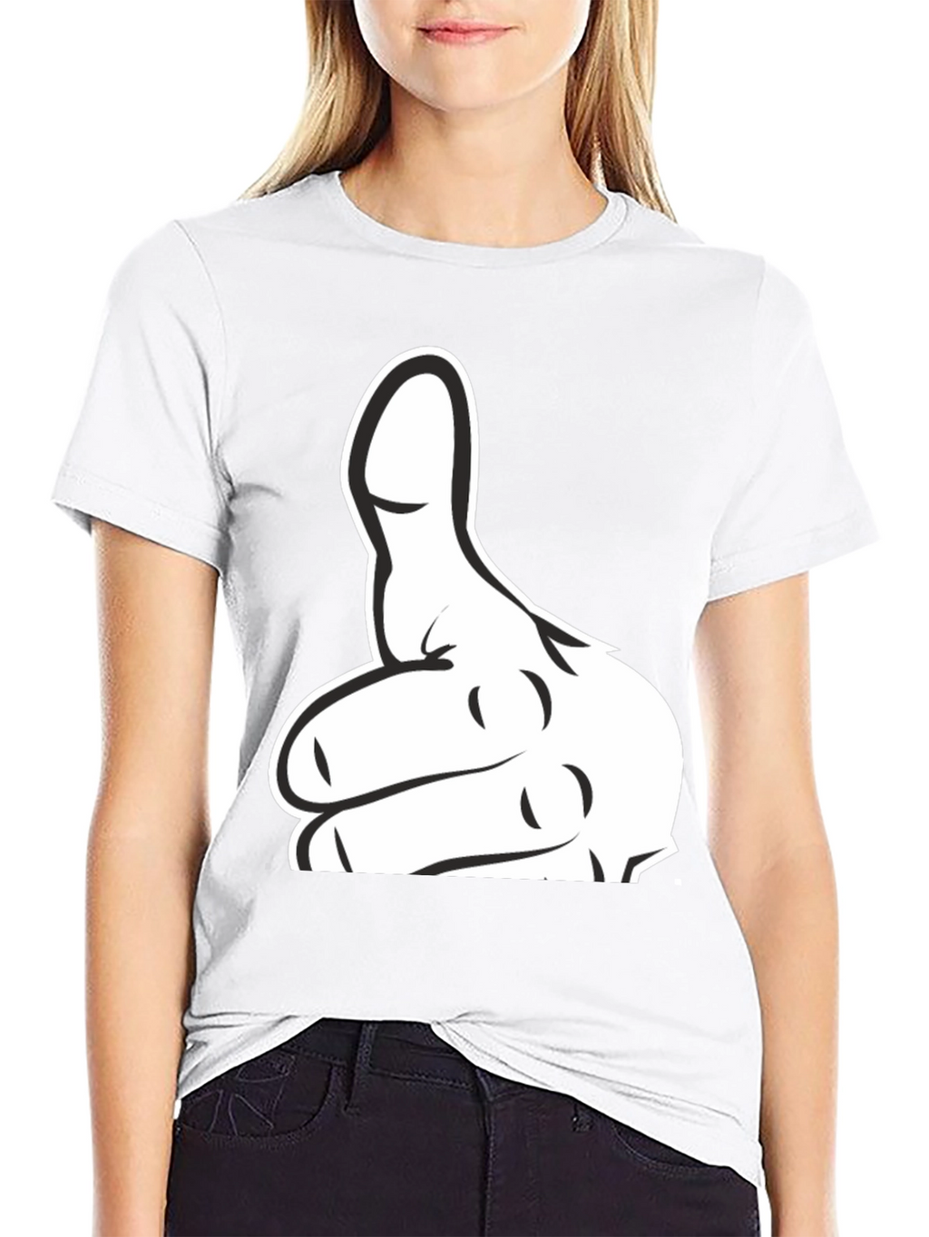 Thumbs Up Graphic T-Shirt - Black Cotton Tee