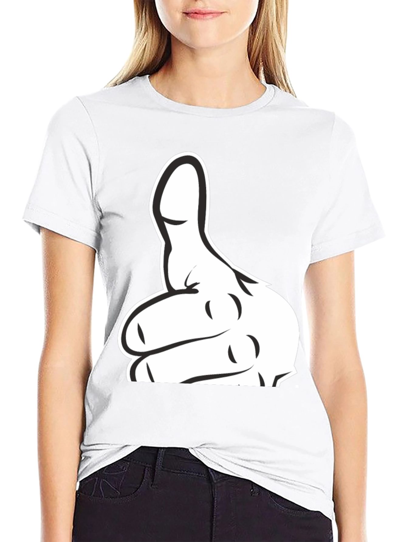 Thumbs Up Graphic T-Shirt - Black Cotton Tee