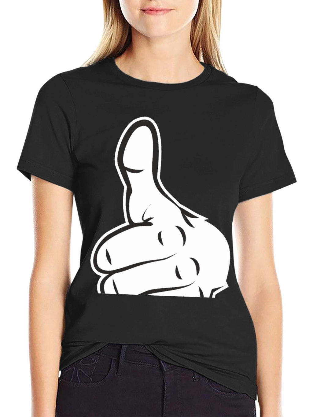 Thumbs Up Graphic T-Shirt - Black Cotton Tee