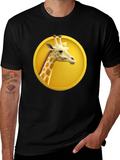 Giraffe in Circle Graphic T-Shirt